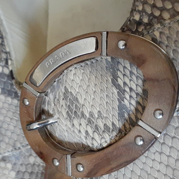 Prada Python tan leather kitten heels sz 39 9 - Picture 5 of 13